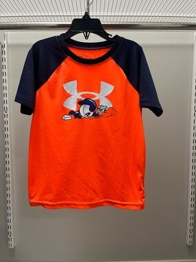 Under Armour Orange and Navy Raglan Short Sleeve Tee - Boys
